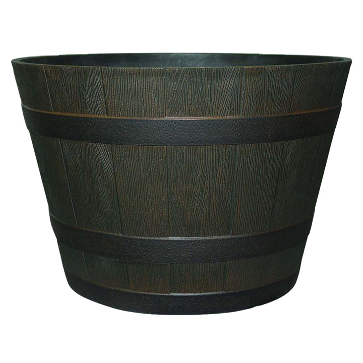 Southern Patio 22.5" Whiskey Barrel Outdoor Planter with Wheels Drainage Hole