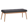 ModHaus Living Mid Century Modern Wood Button Tufted Upholstered Dining Bench