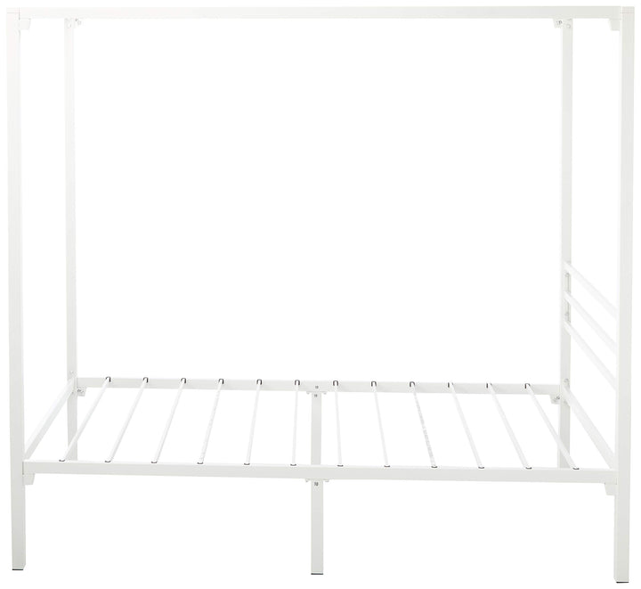 Zinus Patricia White Metal Canopy Platform Bed Frame Mattress Foundation with