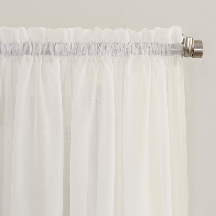 No. 918 Erica Crushed Voile Ascot Beaded Sheer Rod Pocket 1-Piece Curtain Valance