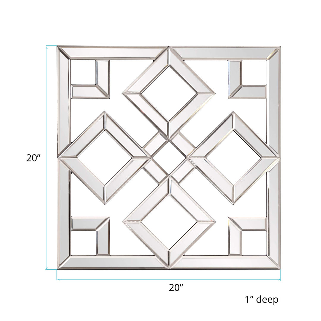 Howard Elliott Moira Wall Mounted Interlocking Square Mirror with Geometric