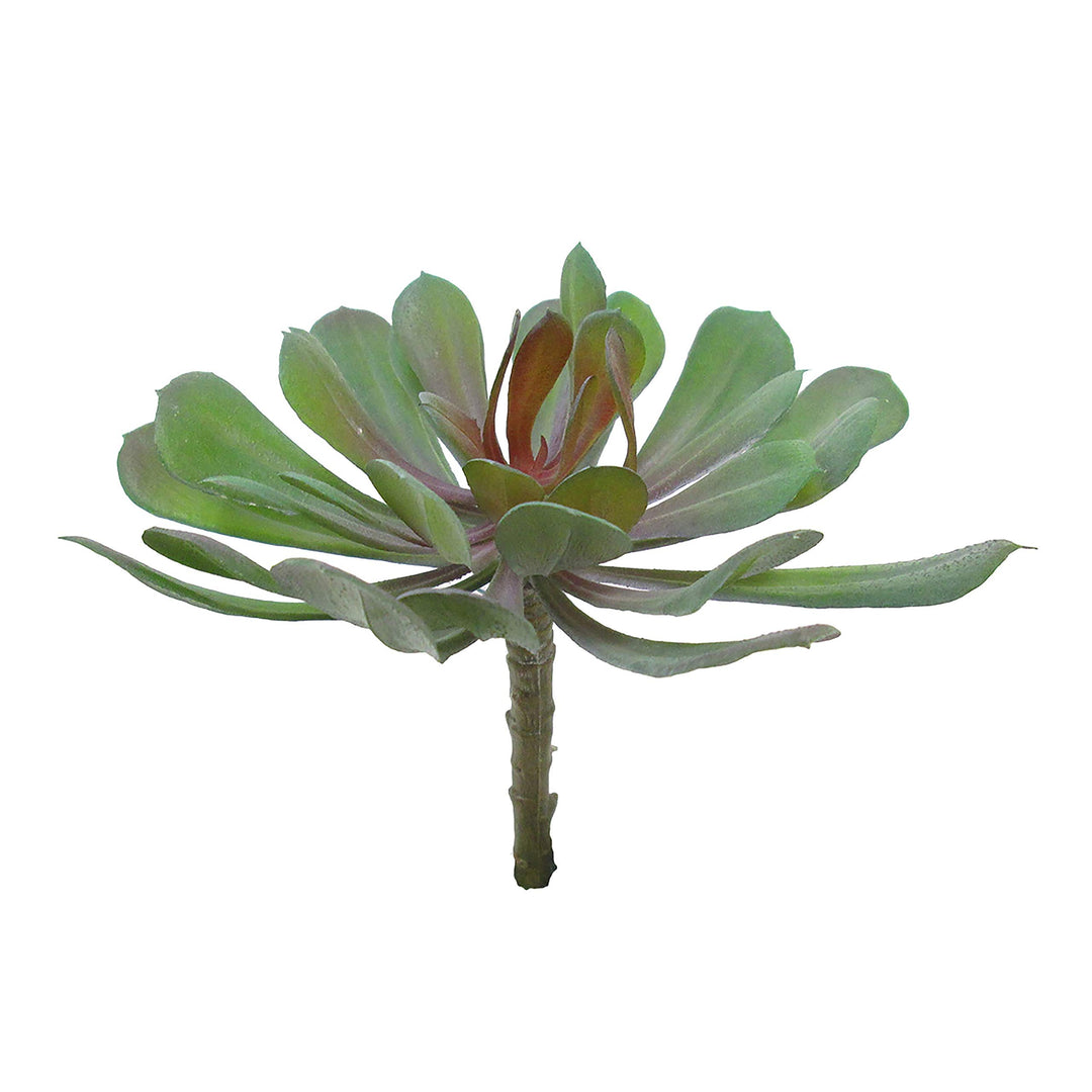 Set of 3 Large Lotus Succulent Stem Greenery Pick 6in 5.5" H X 6" D Green Red