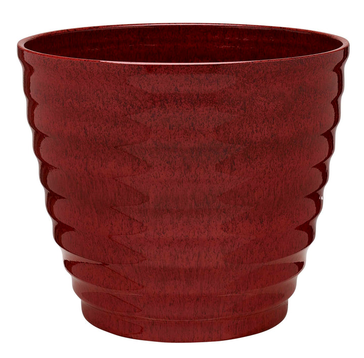 Southern Patio 14" Beehive Resin Indoor Pot Planter 19.03 qt. Capacity 14" Dia. - Red