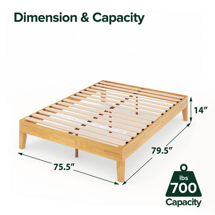 ZINUS Moiz Deluxe Wood Platform Bed Frame Wood Slat Support No Box Spring Needed