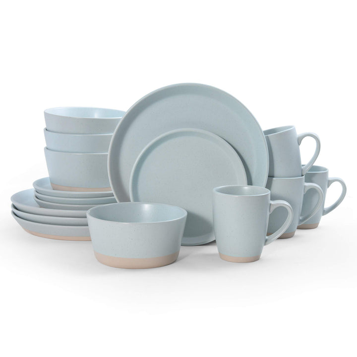 Blue 16pc Dinnerware Set (Service for 4) Solid Casual Modern Contemporary