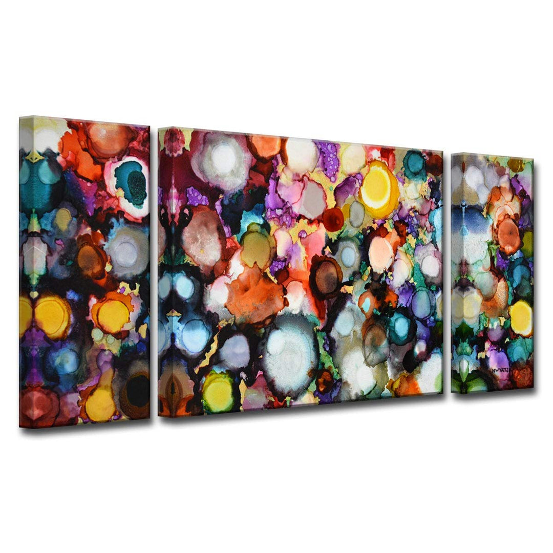 Festive Jewels' by Jr. Abstract Wrapped Canvas Wall Art Blue Green Red Modern