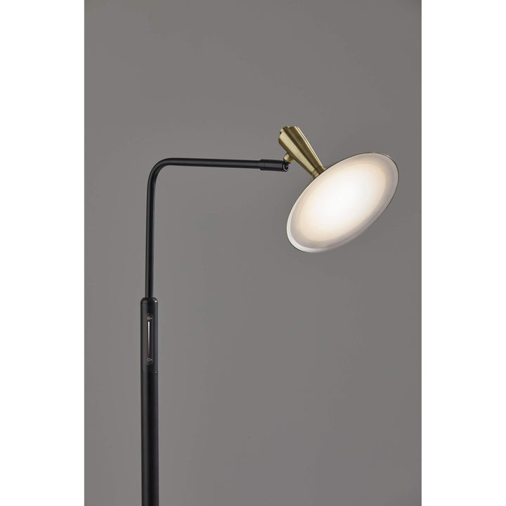 Black Antique Brass Led Floor Lamp Mid-Century Modern Contemporary