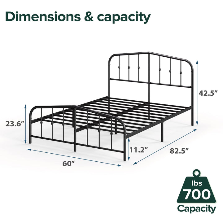 Zinus idi Metal Platform Bed Frame/Steel Mattress Foundation/Bed Frame with Black - Queen