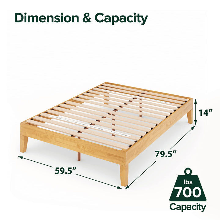 ZINUS Moiz Deluxe Wood Platform Bed Frame Wood Slat Support No Box Spring Needed