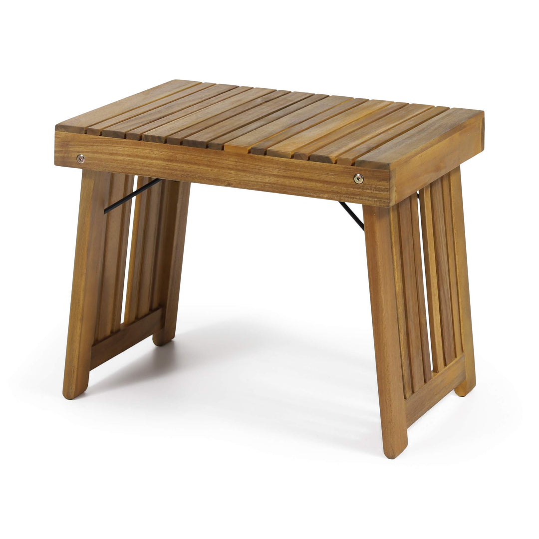 Christopher Knight Home Hilton Outdoor Acacia Wood Folding Side Table Teak Teak Finish