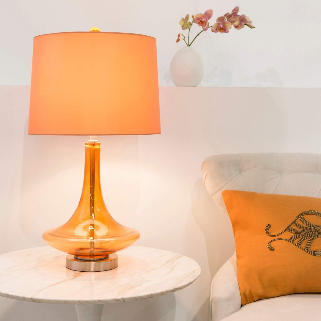 Modern Solid Orange Table Lamp Contemporary Transitional