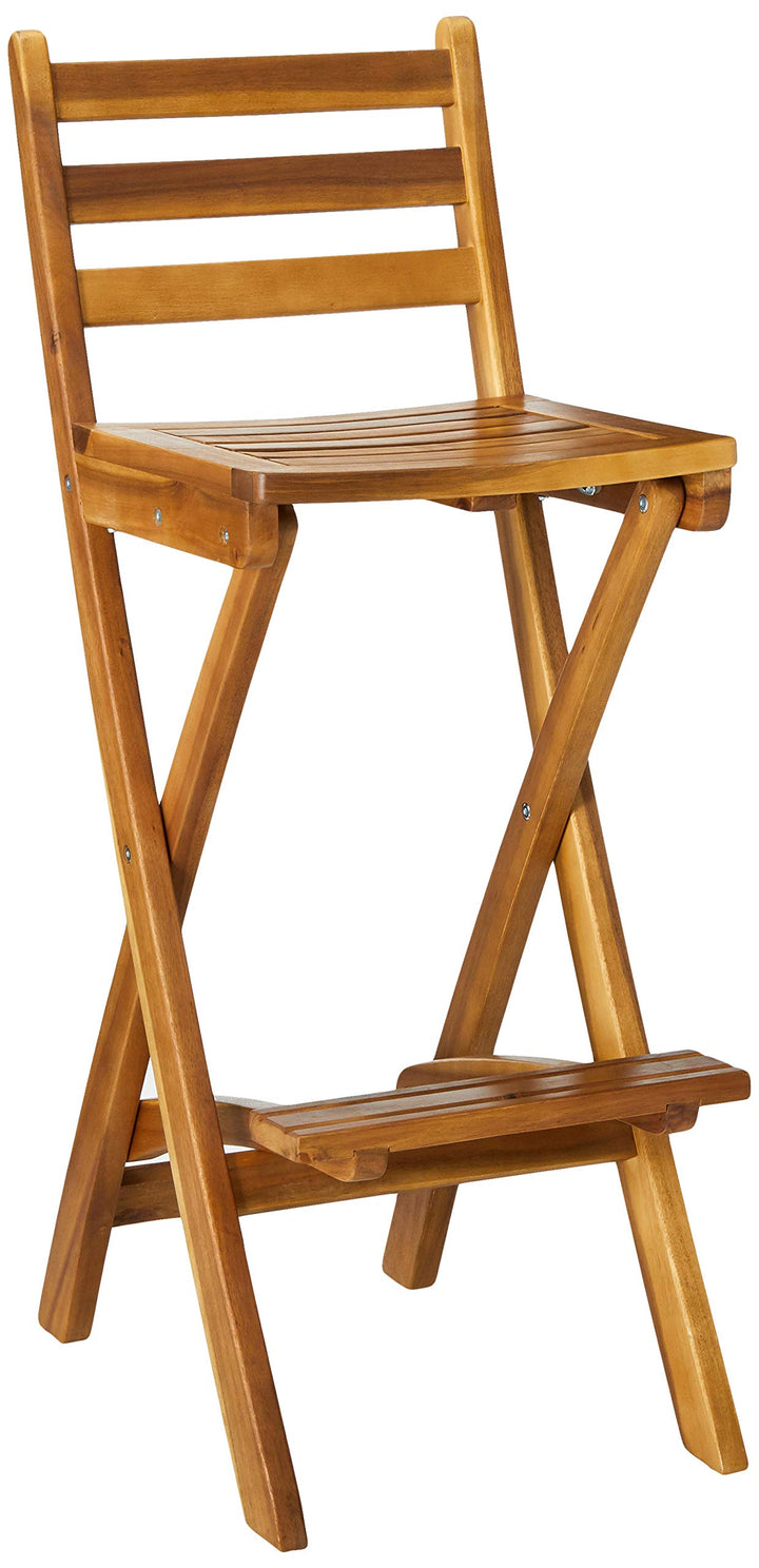 Christopher Knight Home Atlantic Outdoor Foldable Wood Barstool 31" Natural Wood