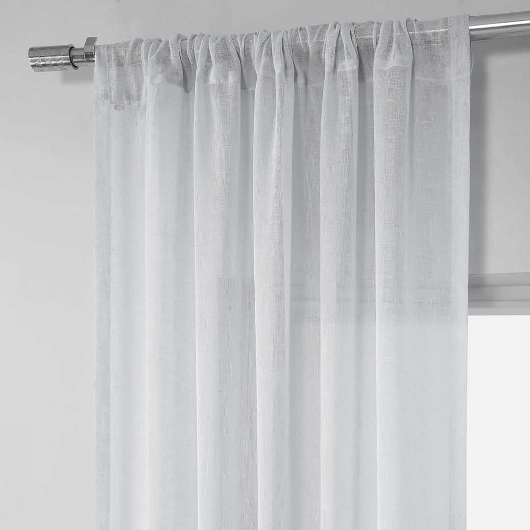 HPD Half Price Drapes Solid Sheer Curtains For Living Room Linen Texture 50 X 96