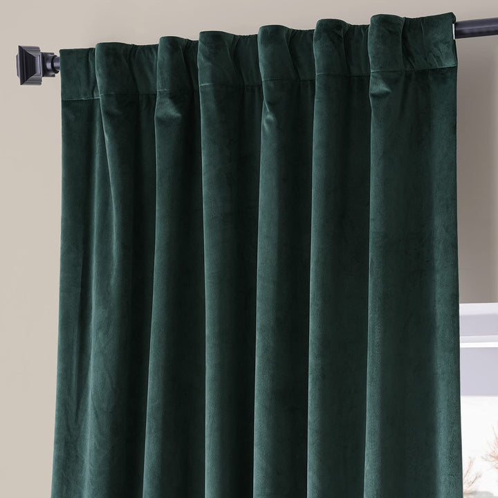 Exclusive Fabrics Signature Plush Velvet Hotel Blackout Curtains (1 Panel) - Luxury Soft Drapery for Light Control & Elegance