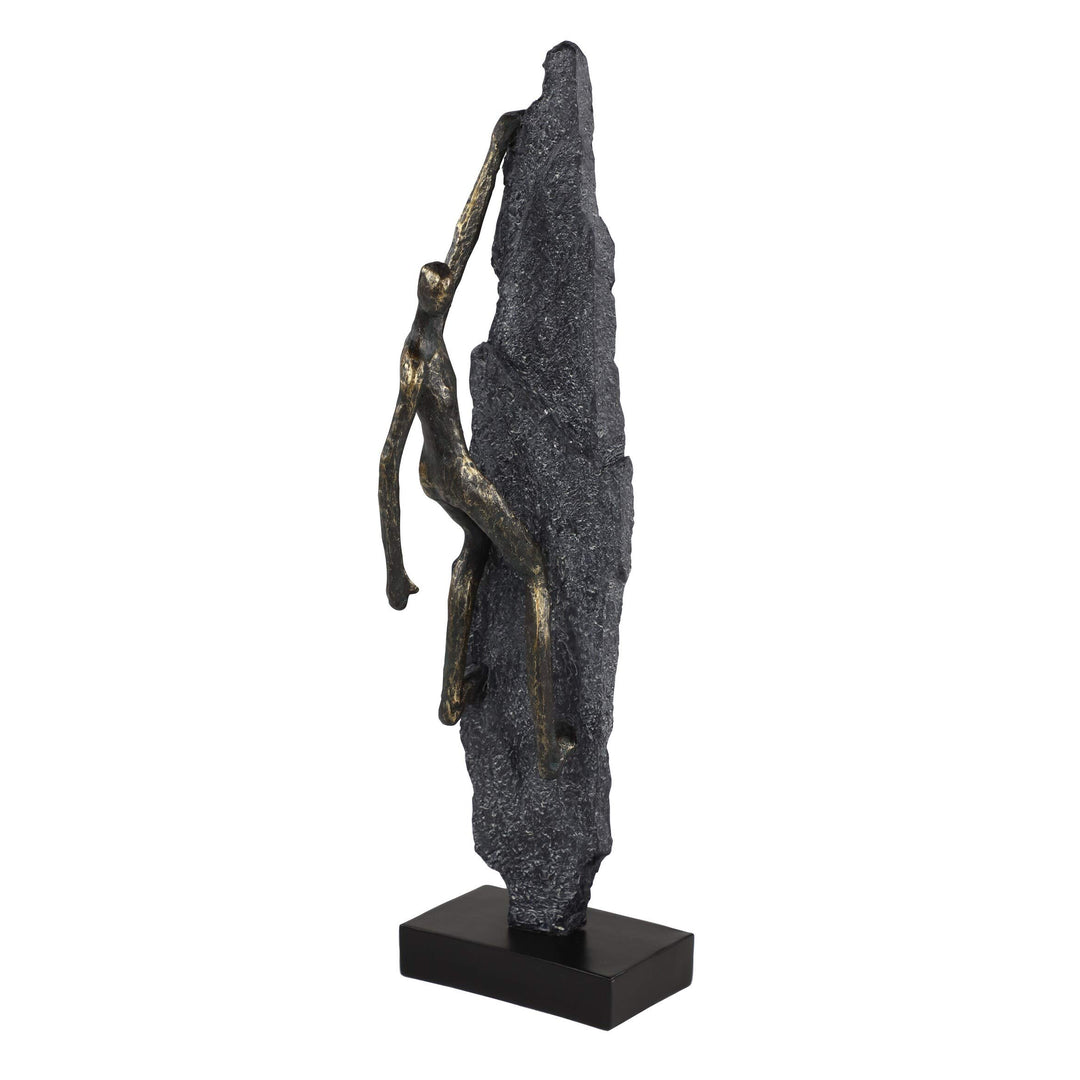 Rock Climber Figurine Scaling A Stone Wall Statue 6 X 5 19 Brown Industrial