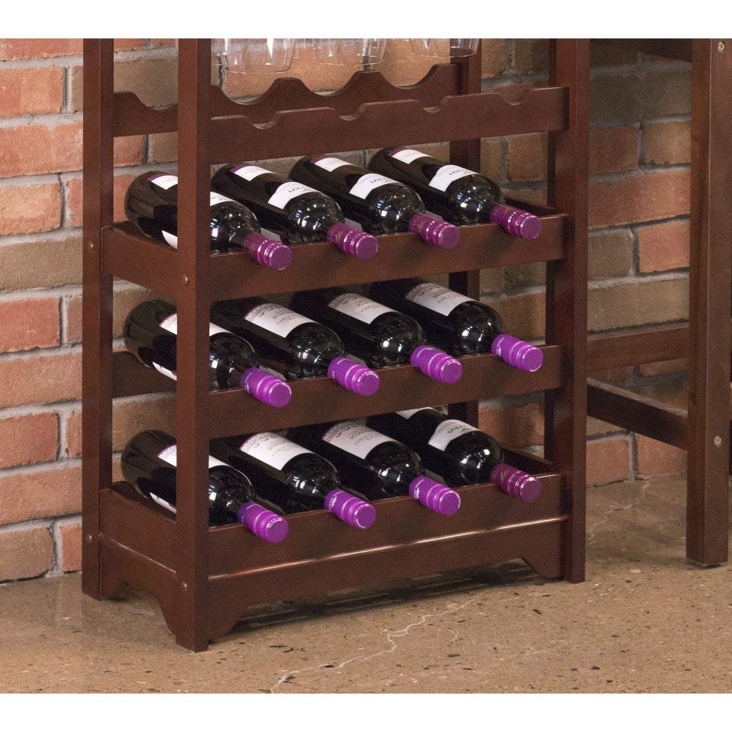 16 Bottle Wine Racks Free tanding Floor Unit with a Table Top for erving and - Diamond Home USA