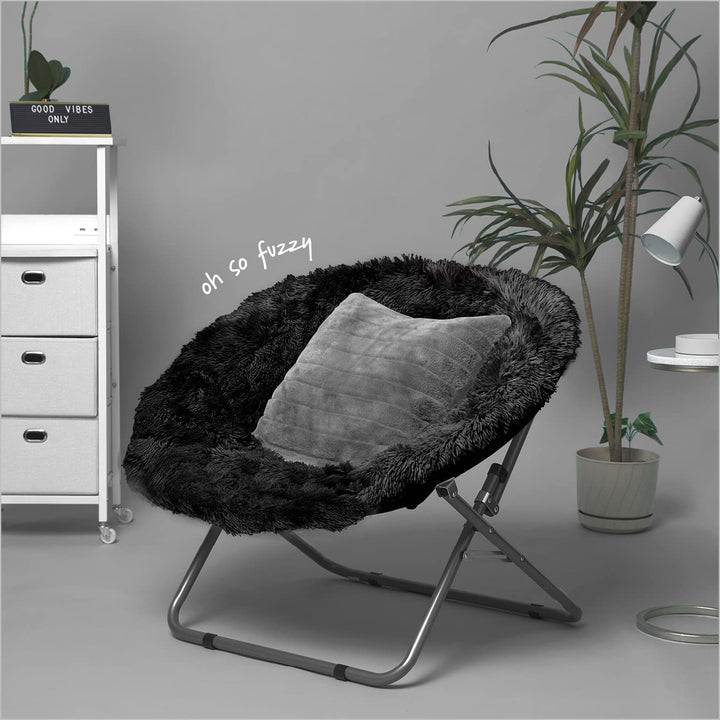 Urban Lifestyle Oversized Mongolian Faux Fur Saucer Chair