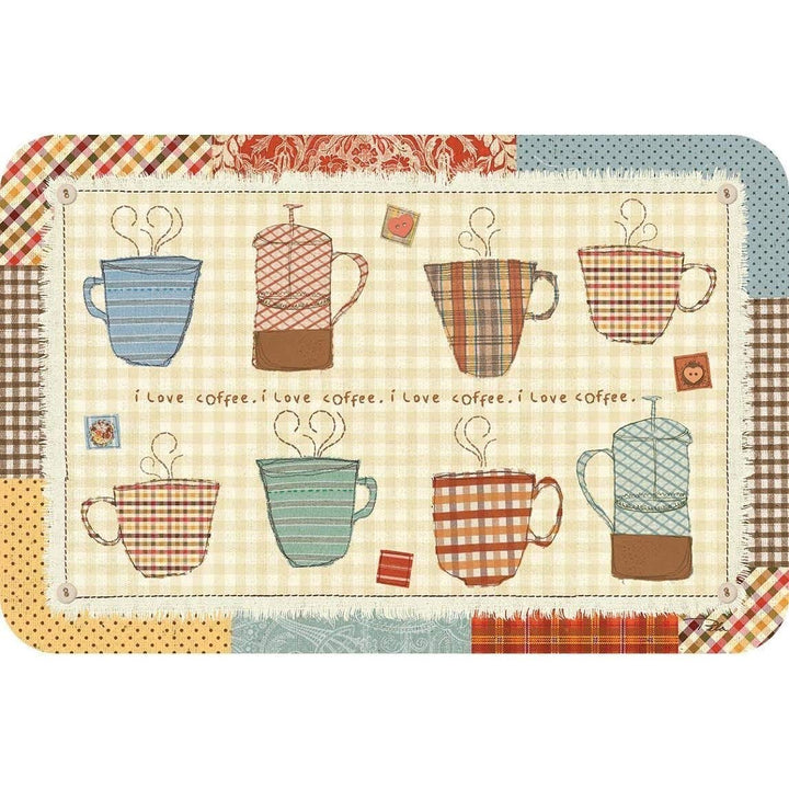 Reversible lastic Wipe Clean lacemats -atchwork Cafe (Set of 4) Multi Color