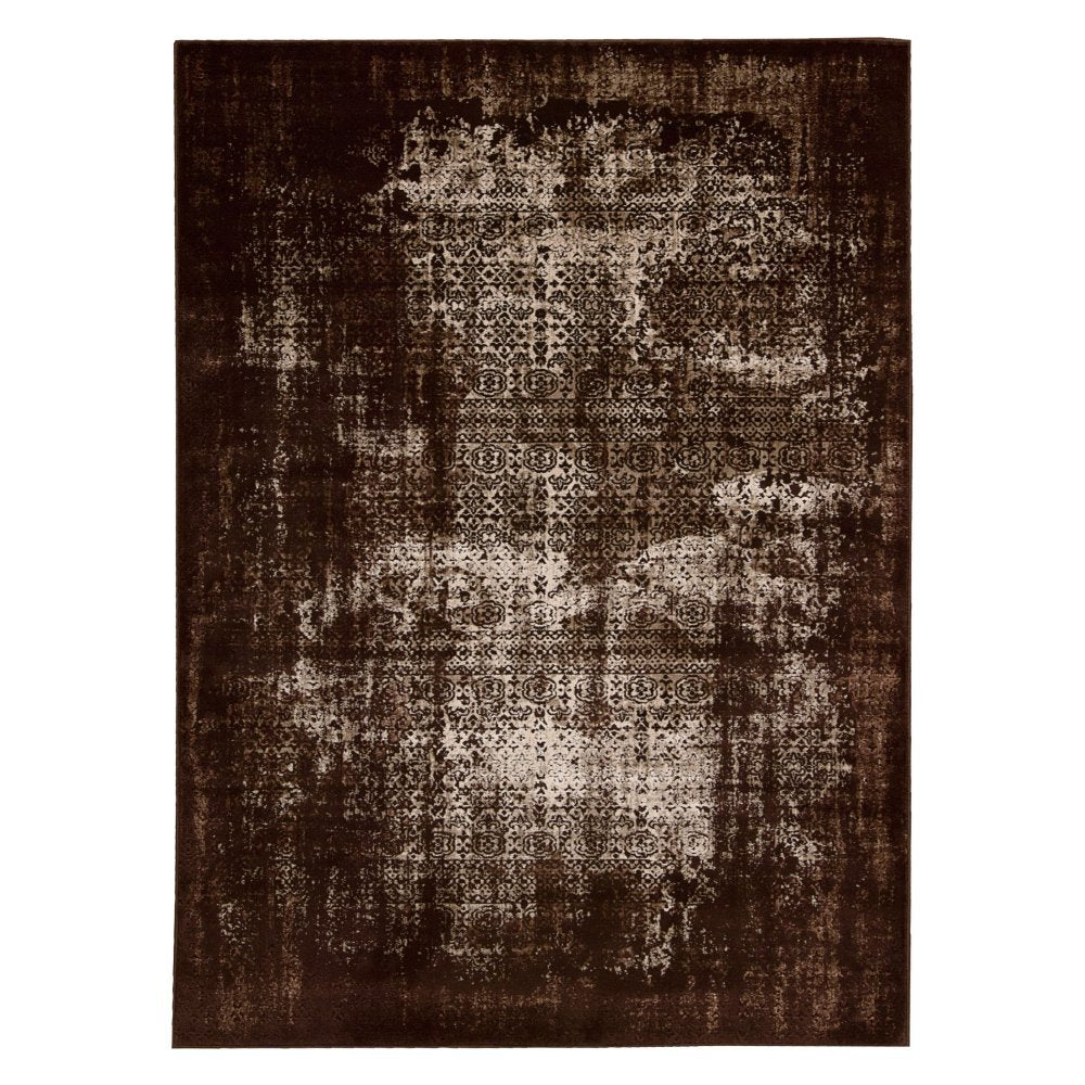 Nourison Karma Vintage Damask Latte 3'9" x 5'9" Area-Rug Easywashing Non 3'9" x 5'9" - Brown