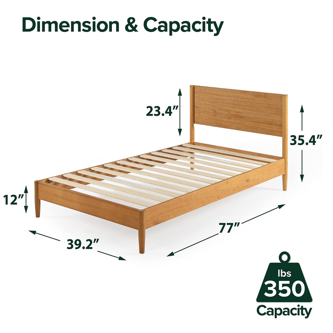 ZINUS Allen Mid Century Wood Platform Bed Frame Solid Wood Foundation Wood