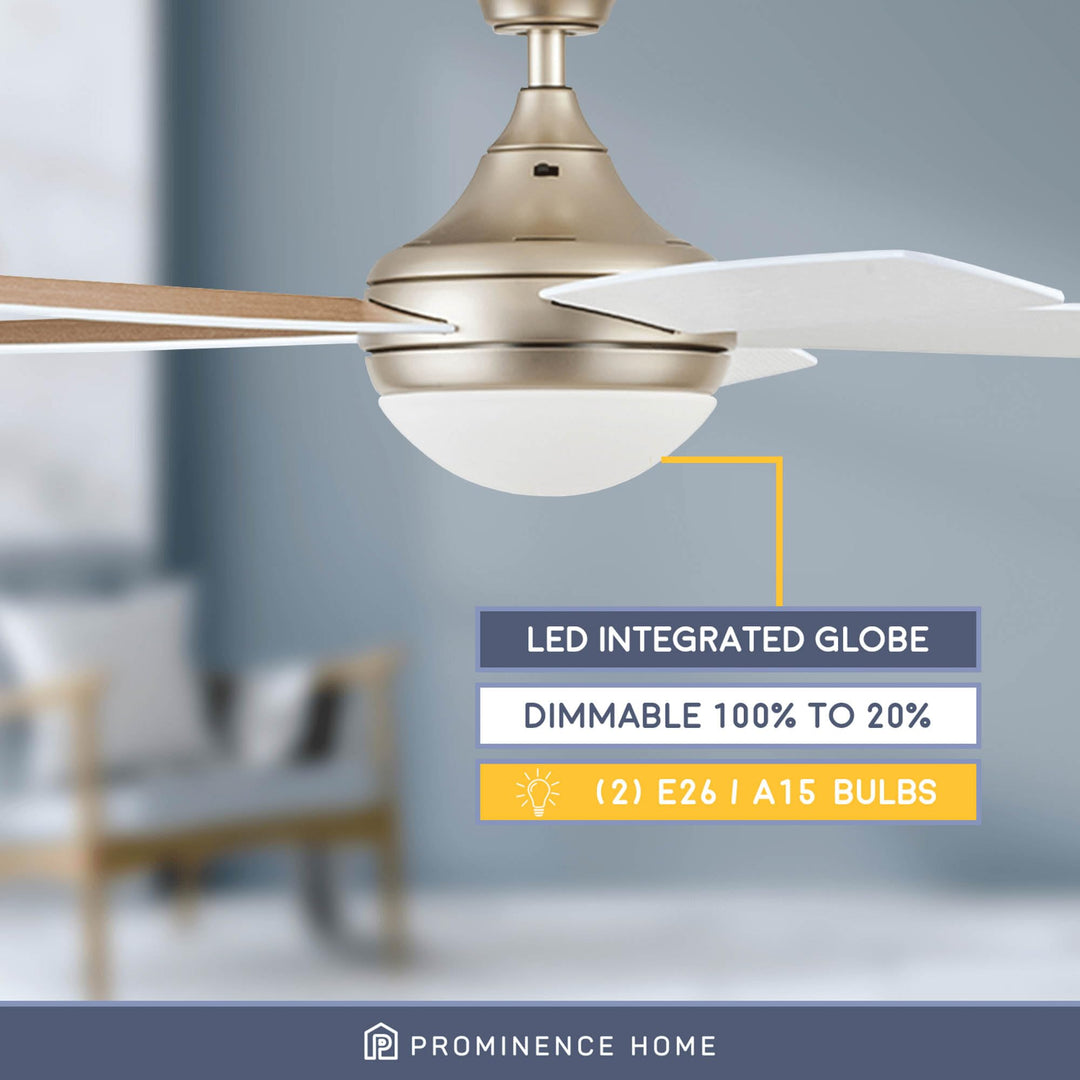 Prominence Home 51474-01 Ashby Ceiling Fan with Remote Control and Dimmable