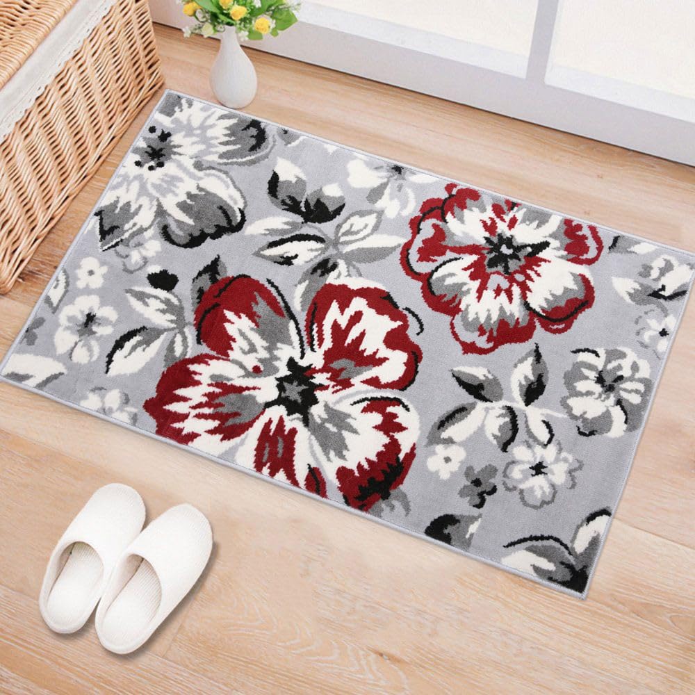 Rugshop Modern Floral Area Rugs 2' X 3' Red 2' x 3' - Red