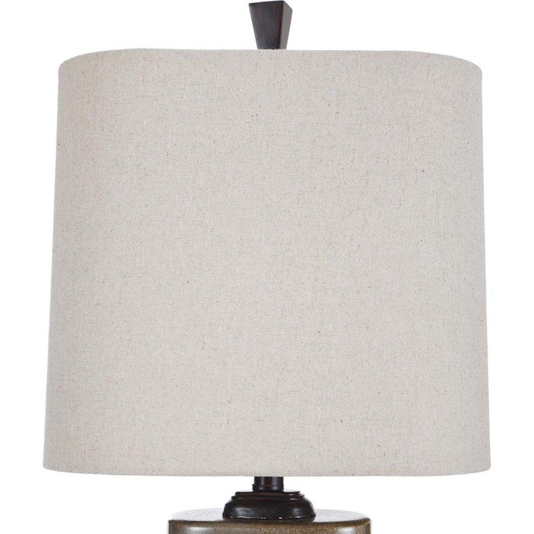 Stylecraft Home Collection L34377DS Signature Table Lamp Dark Red and Tan Glaze