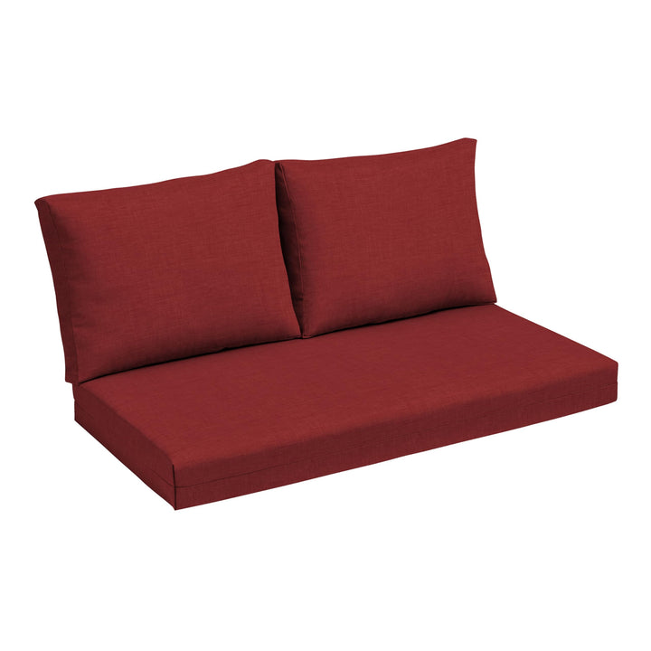 Arden Selections Outdoor Loveseat Cushion Set 48 x 24 Water Repellent Fade Ruby Red Leala