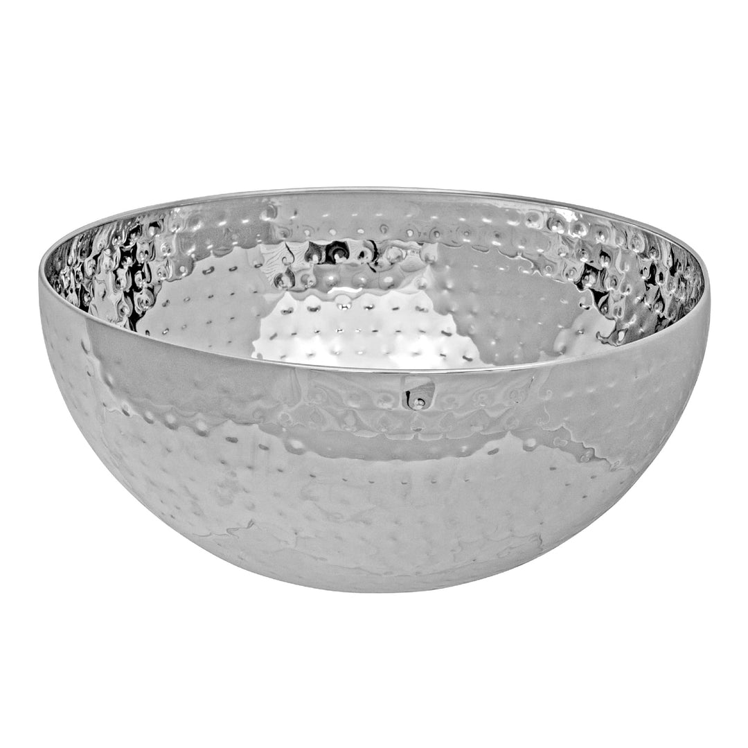 Stainless Steel Hammered Salad Bowl 11" Silver Dishwasher Safe