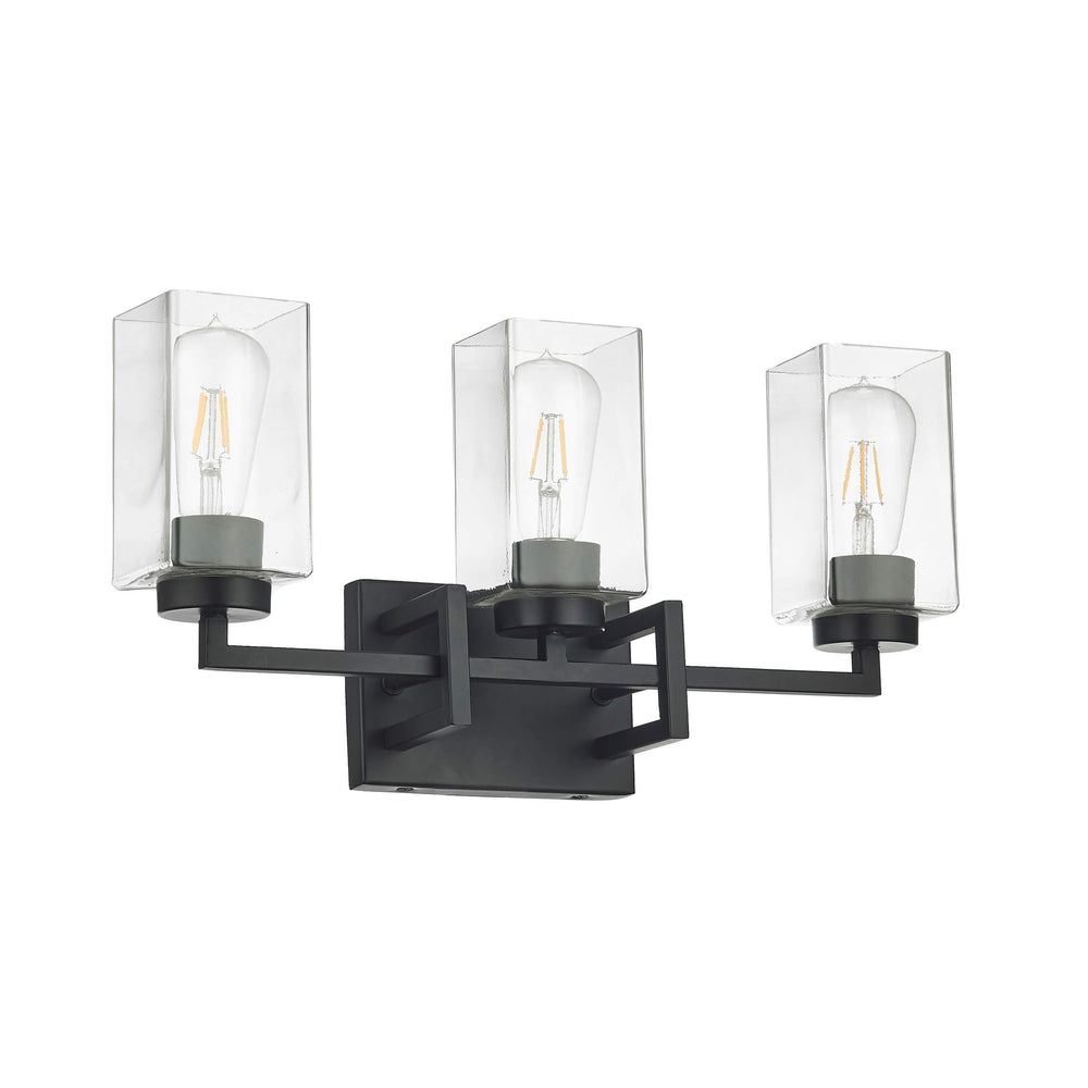 3 Light Matte Black Vanity Transitional Metal Dimmable - Diamond Home USA