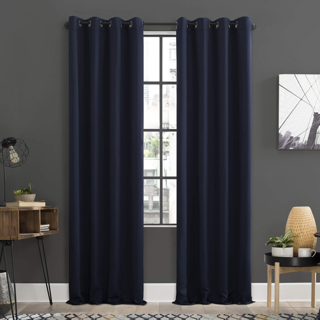 Sun Zero Soho Blackout Energy Efficient Grommet Curtain Single Panel 54" x 63" 54" x 63" - Navy