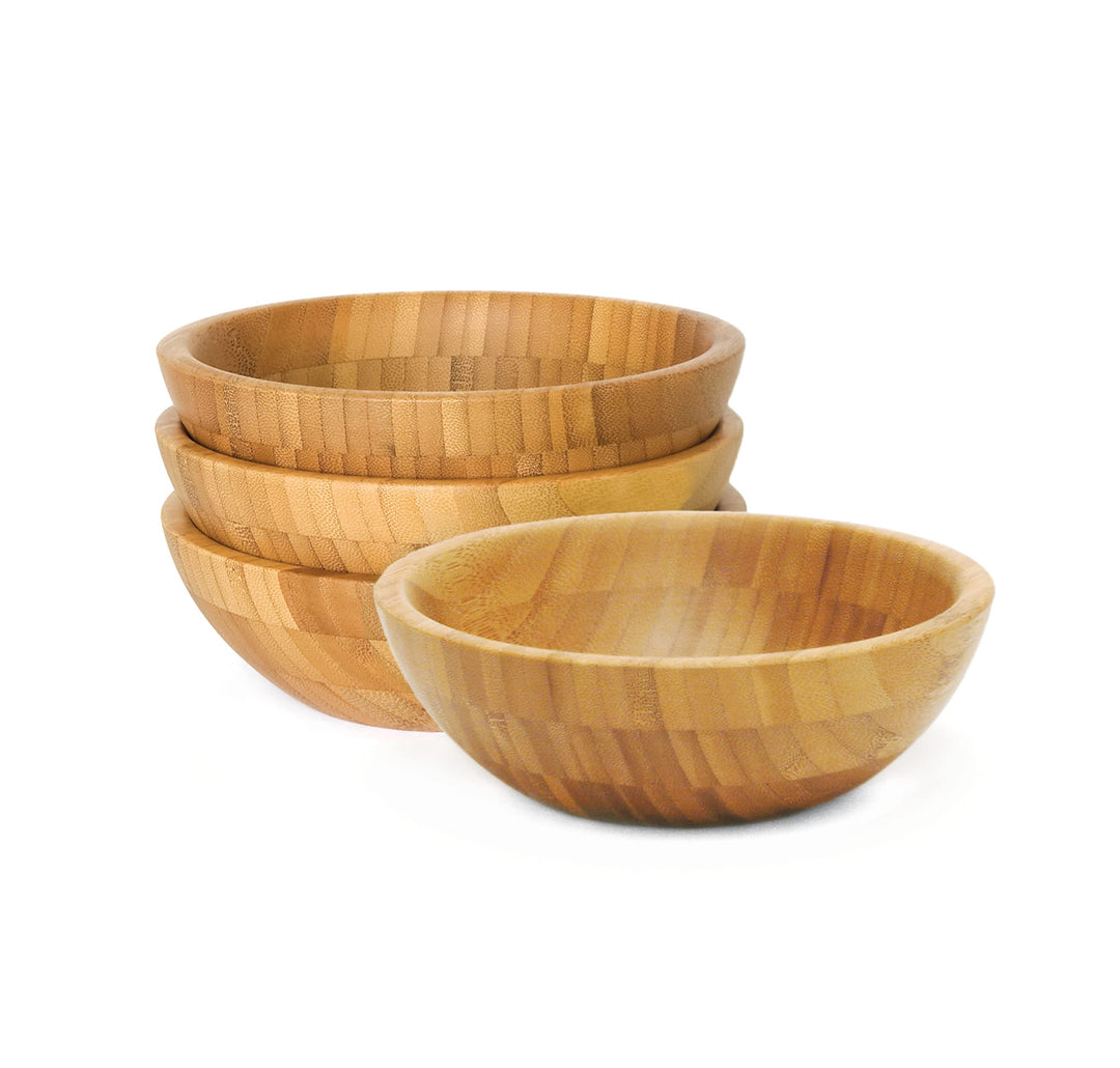 Lipper International Bamboo Wood Salad Bowls Small 7" Diameter x 2.25" Height