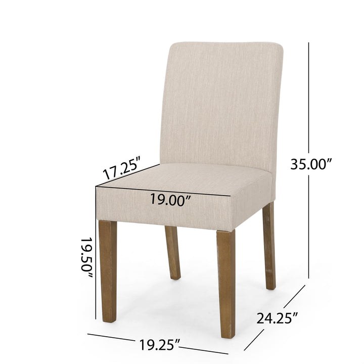 Christopher Knight Home Kuna Contemporary Upholstered Dining Chair (Set of 2) Beige + Weathered