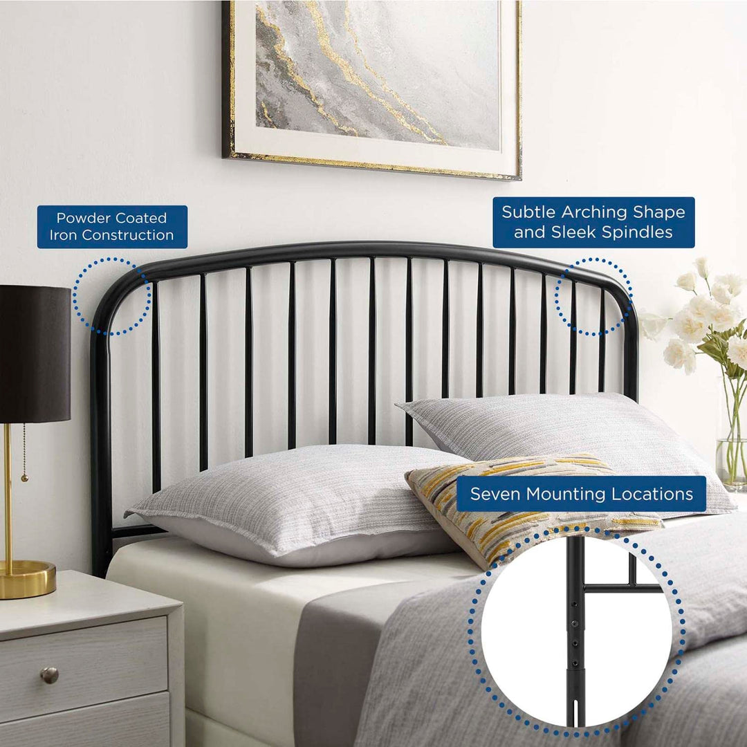 Modway MOD-6151-BLK Nova King Metal Headboard Black