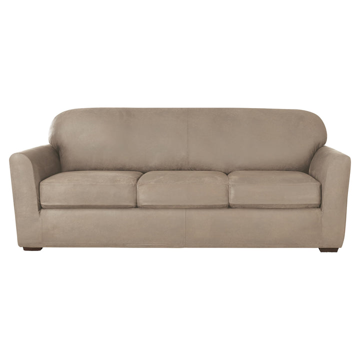 SureFit Ultimate Stretch Leather 4 PC Sofa Slipcover in Rustic Birch