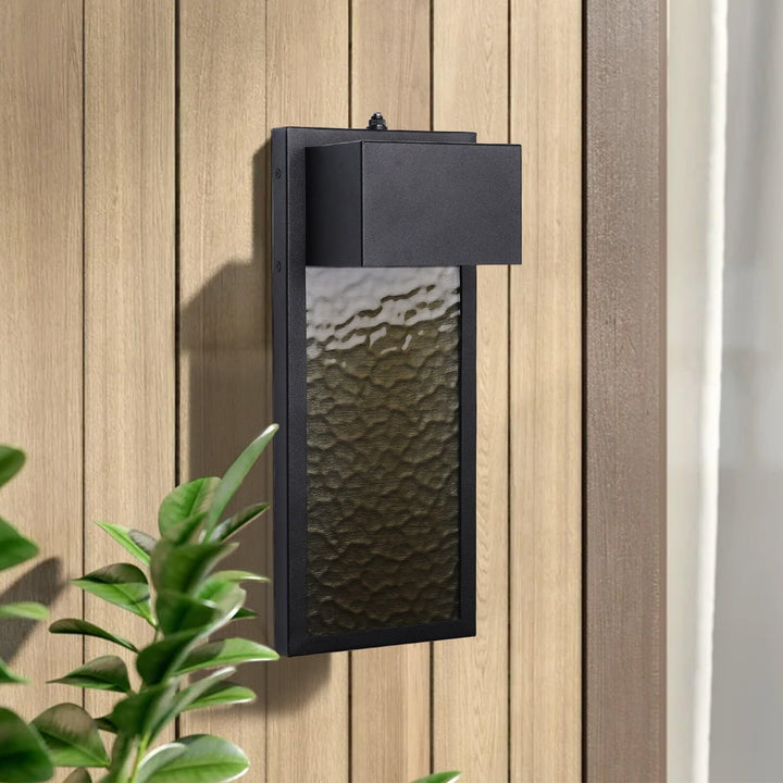 2 Pack Black Modern Integrated Led Outdoor Wall Light Lantern Sconce Bohemian - Diamond Home USA