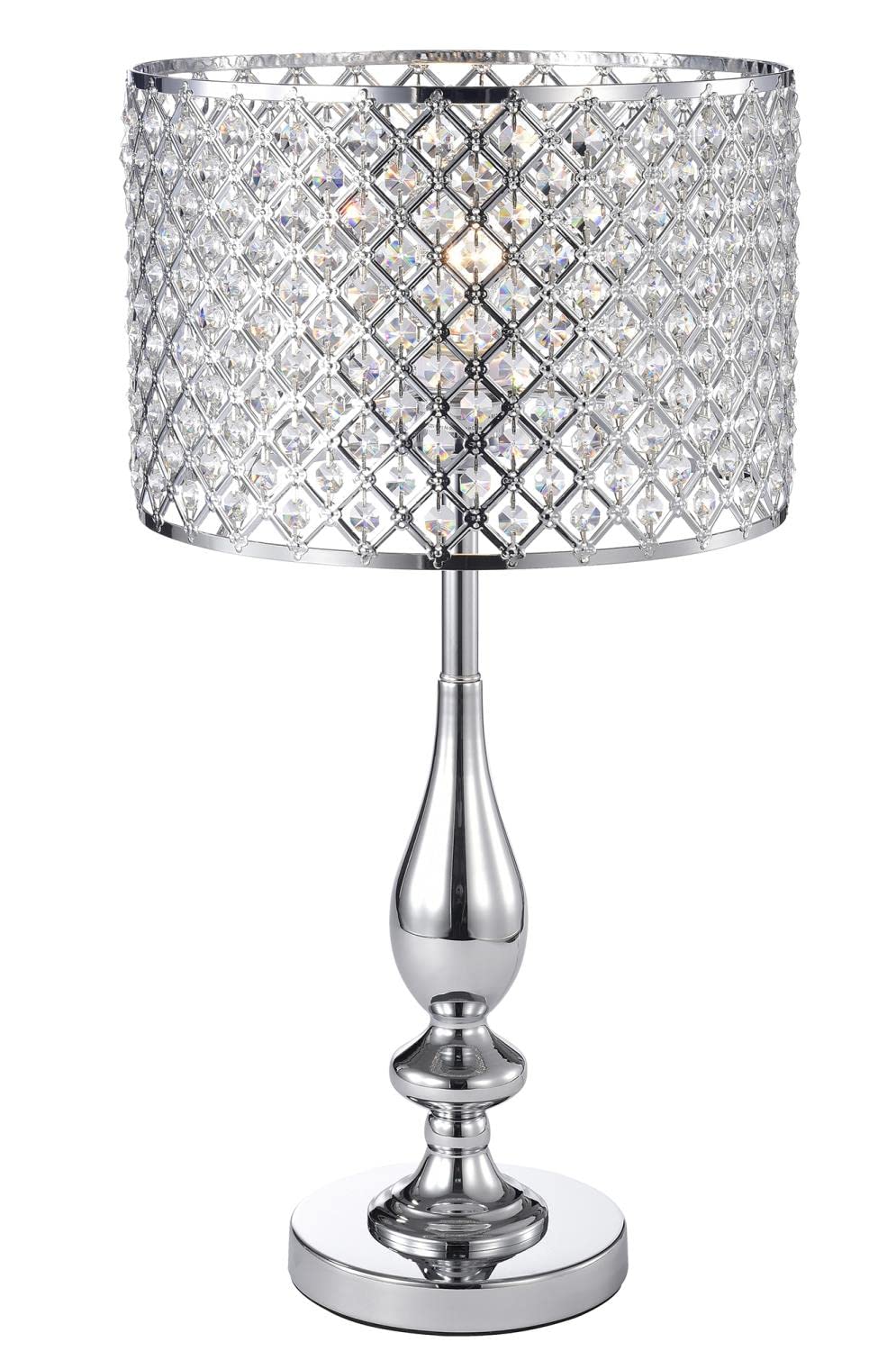 Warehouse of Tiffany IMT81B/1CH Divina Crystal and Chrome Table Lamp 13 x 13 x