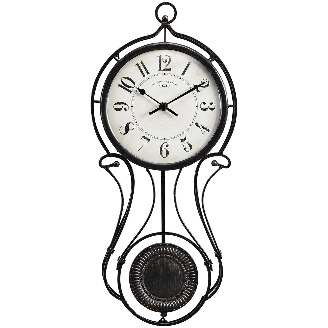 FirsTime & Co. Harwick Pendulum Wall Clock American Crafted Black 9.1 x .36 x