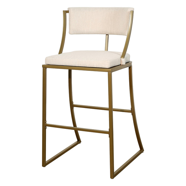 New Ridge Home Goods Mina 30" Bar-Height Metal Bar Stool Antique Brass with Bar Height - 29-32 in.