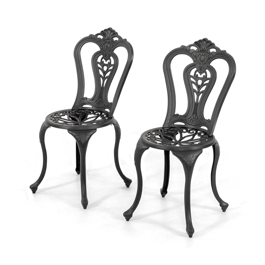 Outdoor 2-Piece Patio Chair Set Cast Black with Gold Speckles