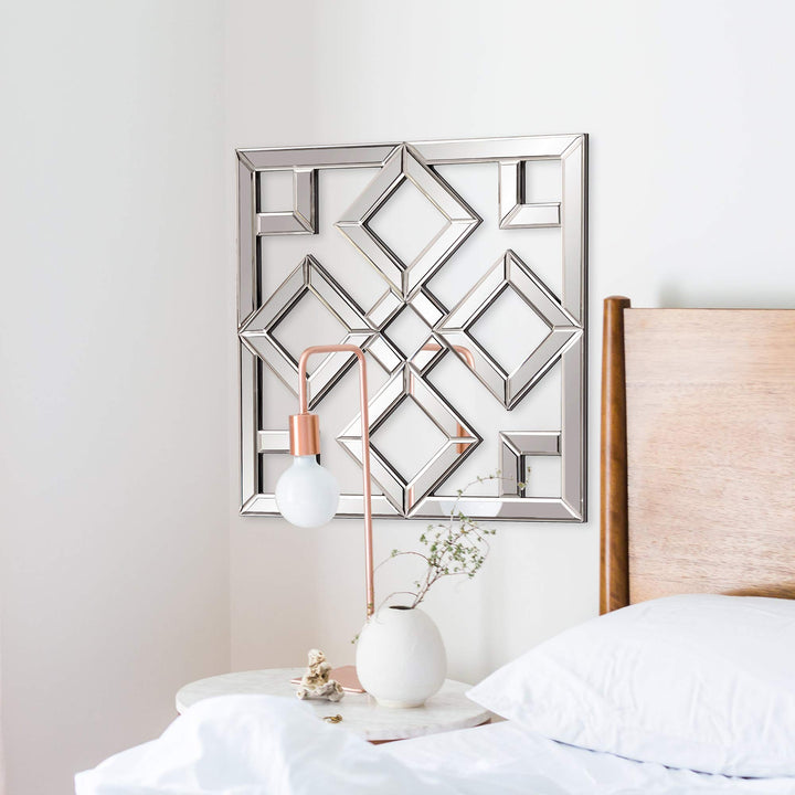 Howard Elliott Moira Wall Mounted Interlocking Square Mirror with Geometric