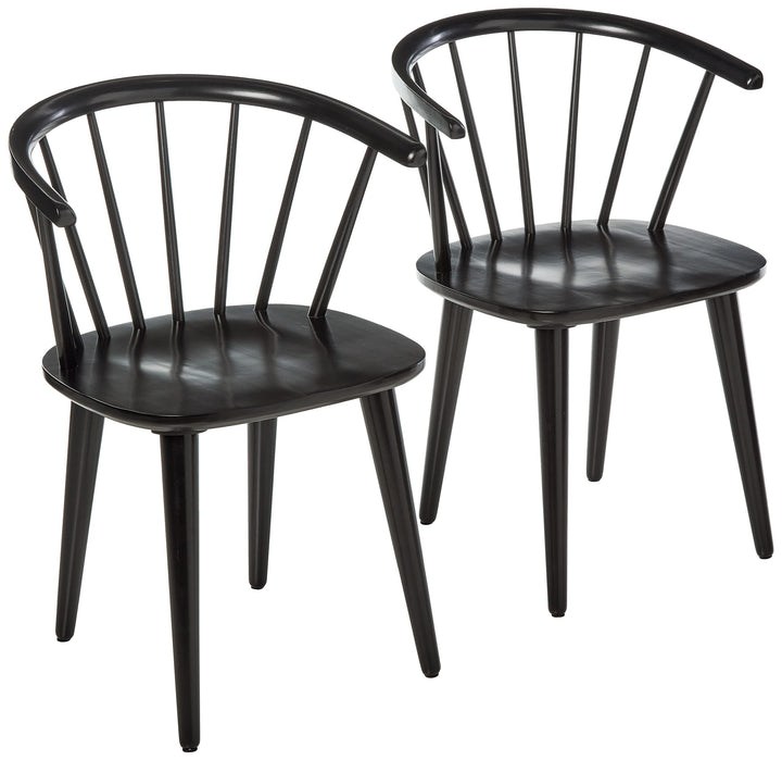 Target Marketing Systems Set of 2 Florence Dining Chairs with Low Windsor Black