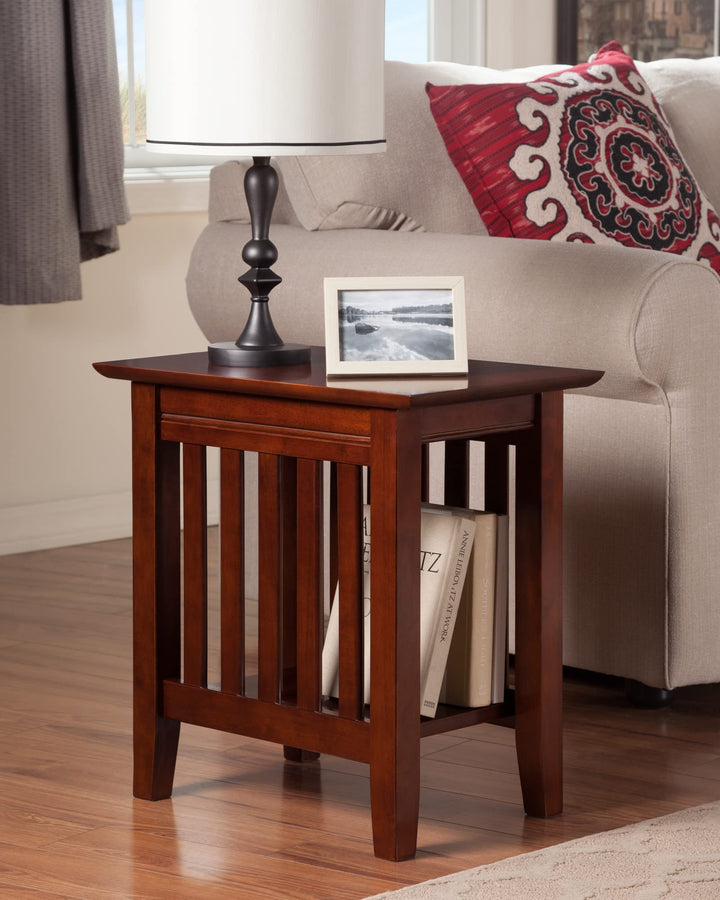 Atlantic Furniture Mission Chair Side Table Walnut "chair side table (22" x - Diamond Home USA