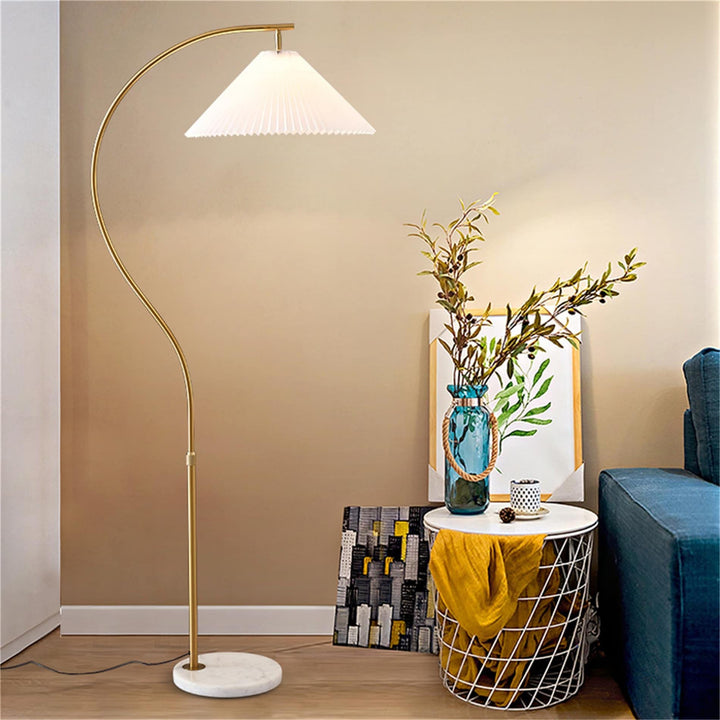 63 Inches Arched Floor Lamp for Bedrooms and Living Rooms Beige Modern