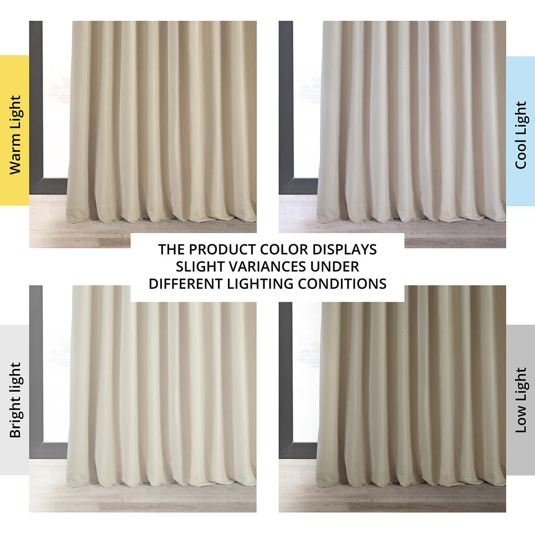 HPD Half Price Drapes Signature Velvet Thermal Blackout Curtains for Living Room 100 x 96 - Ivory