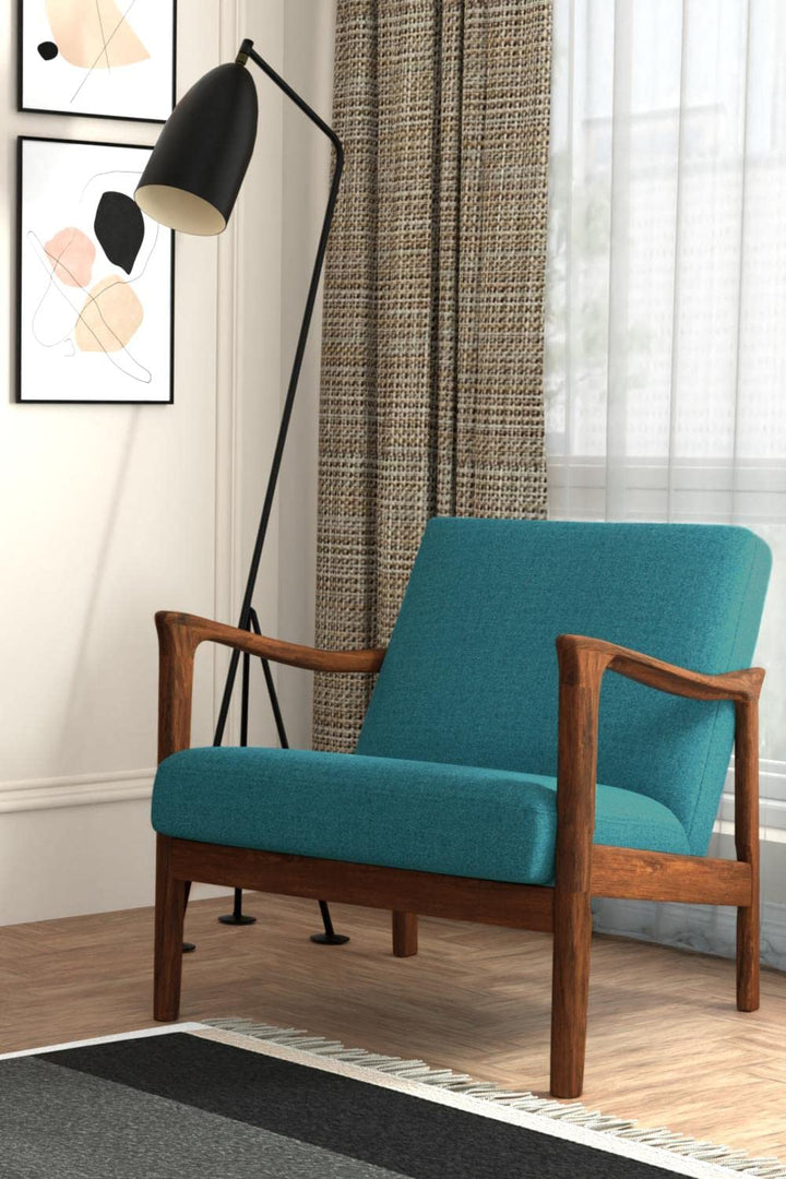 Alpine Furniture Zephyr Chair Turquoise Upholstery - Diamond Home USA