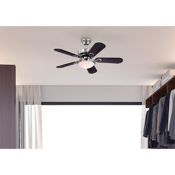 Westinghouse 7230300 Cassidy Indoor Ceiling Fan with Light 36 Inch Brushed