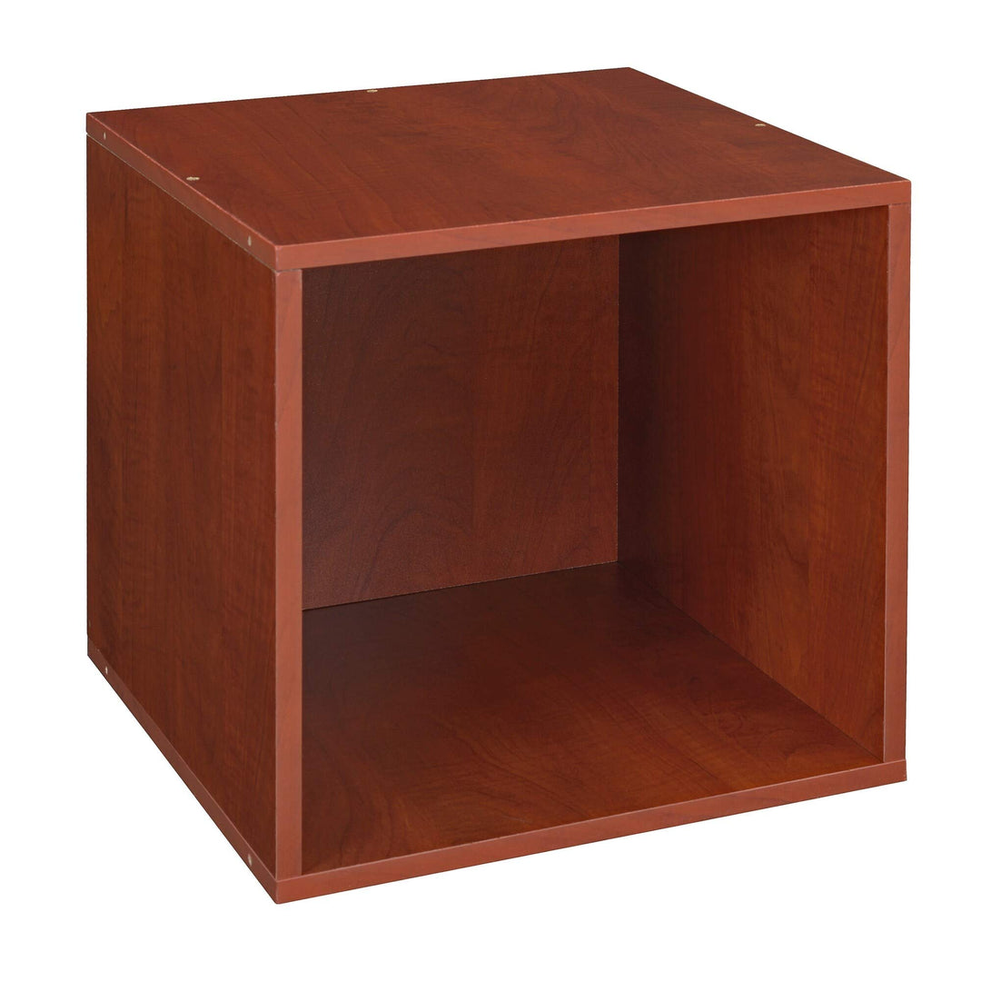 Stackable Storage Cube Cherry Red Modern Contemporary Wood Finish