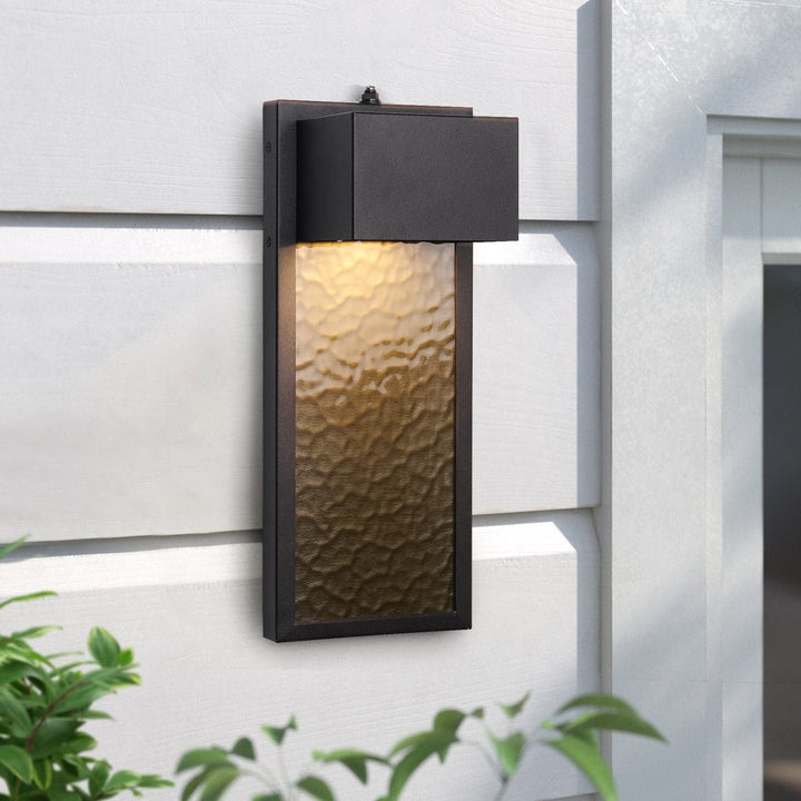 1-light Bronze Outdoor Integrated Led Wall Sconce Black Bohemian Eclectic