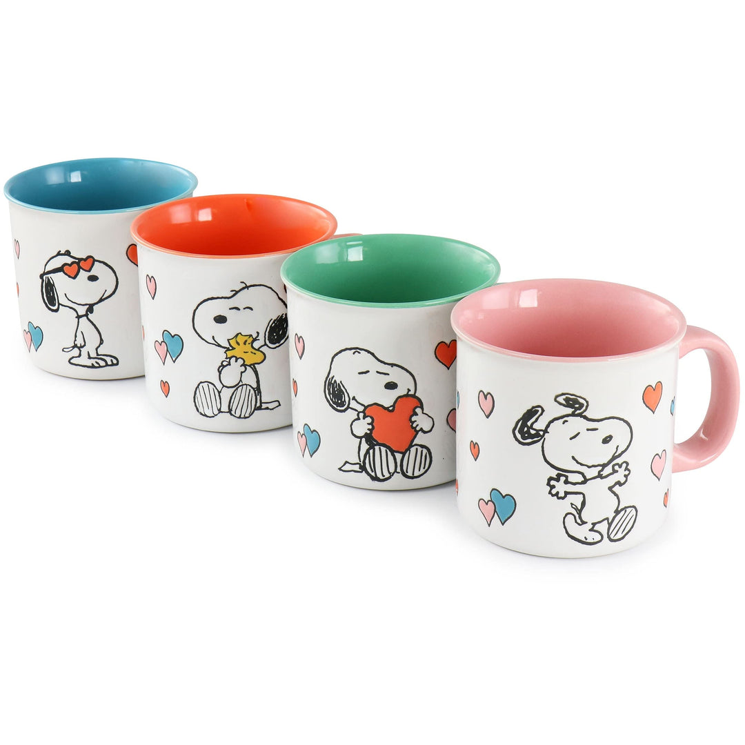 Peanuts Mothers Love 4 Piece 21 Ounce amper Mug Set In Assorted Designs Multi